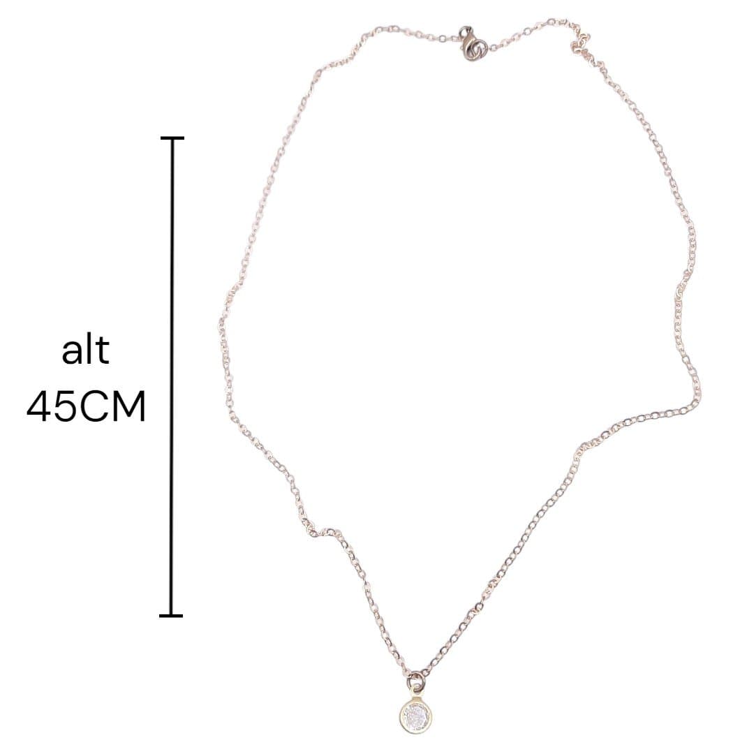 Colar Ponto De Luz Zirconia 6mm Semi-joia miniatura 2