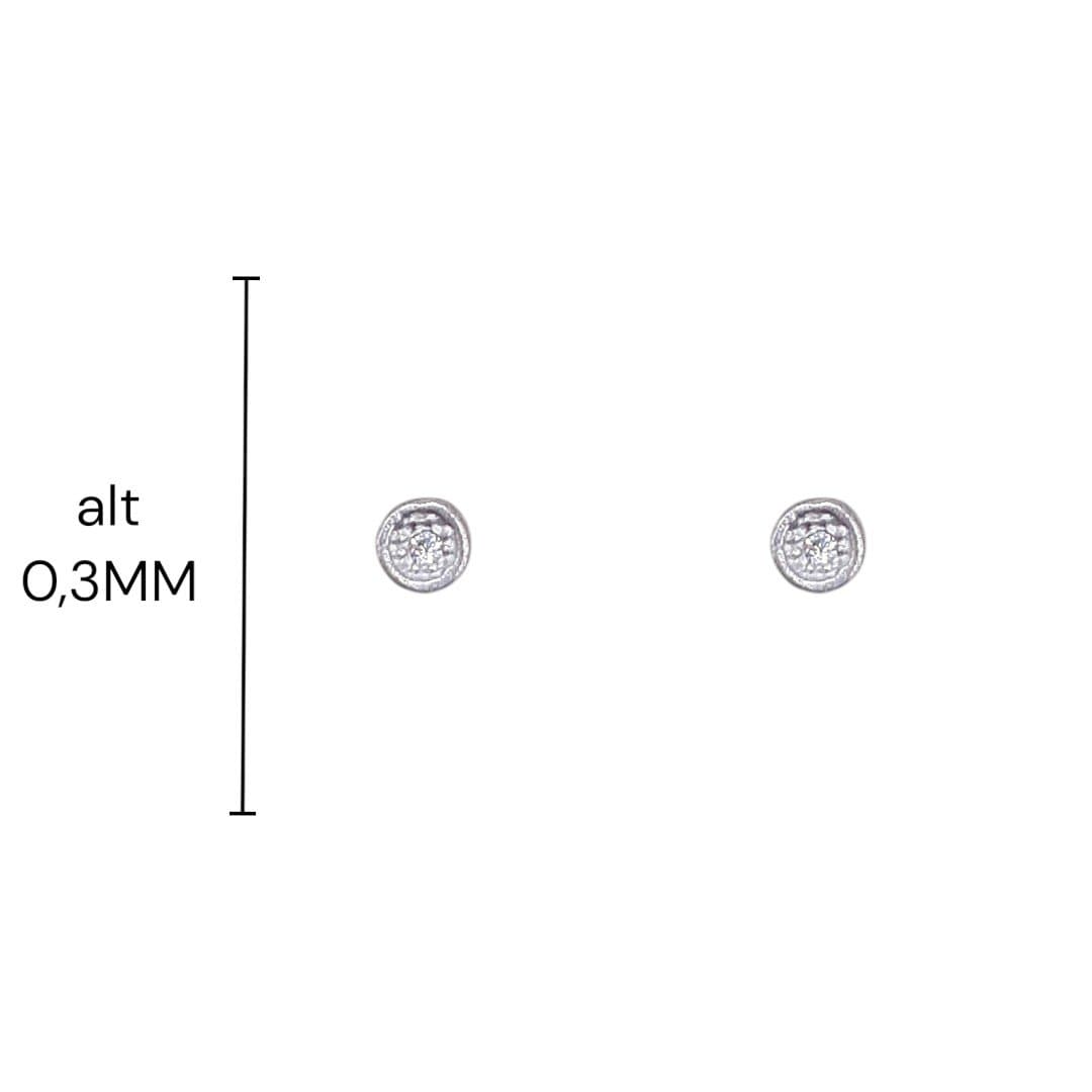 Brinco Redondo Mini 1 Com 1 Zirconia