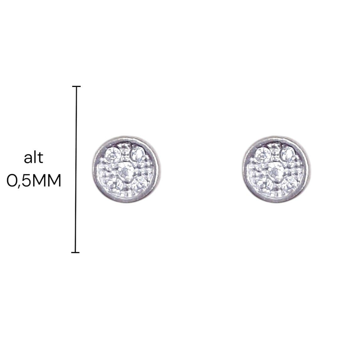 Brinco Redondo Mini 3 Com 5 Zirconia