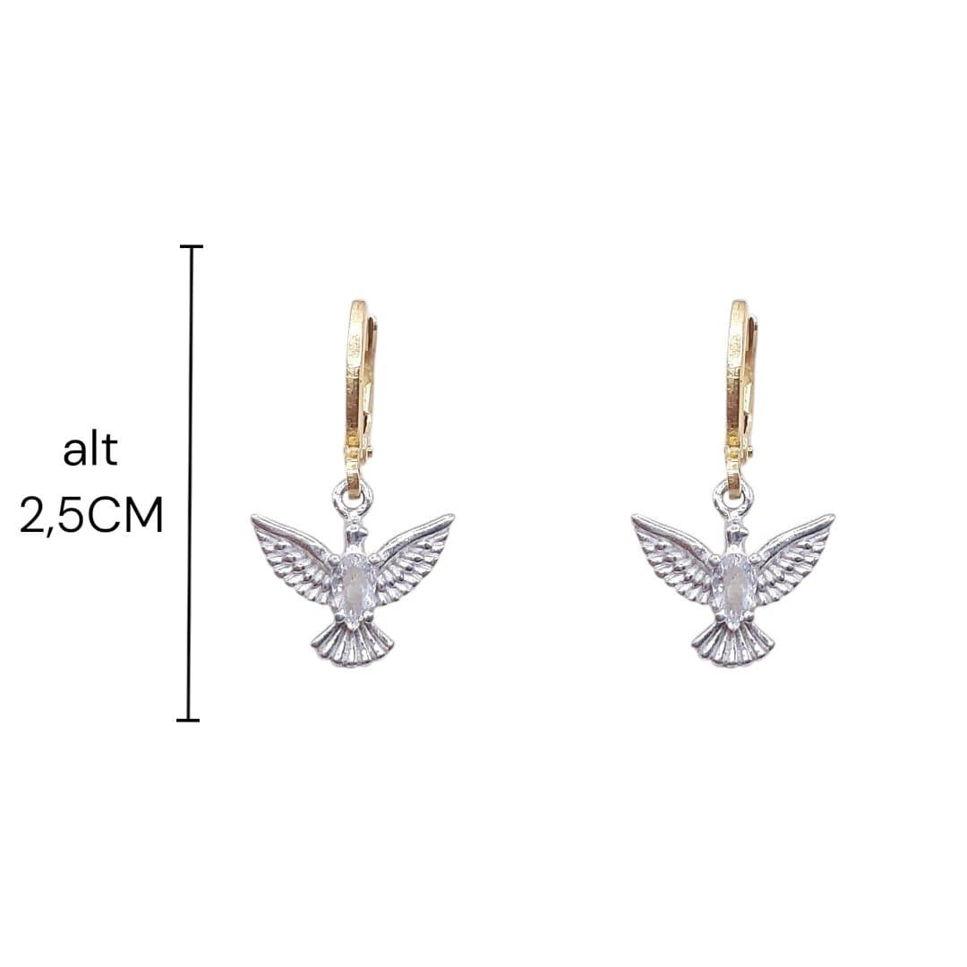 Brinco Argolinha Click Espirito Santo Com 1 Pedra