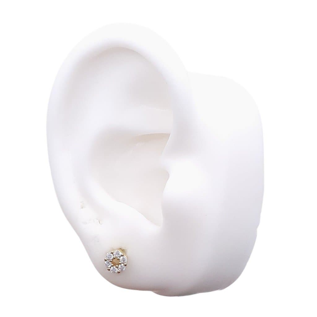Brinco Florzinha Vasada Cravejada miniatura 2