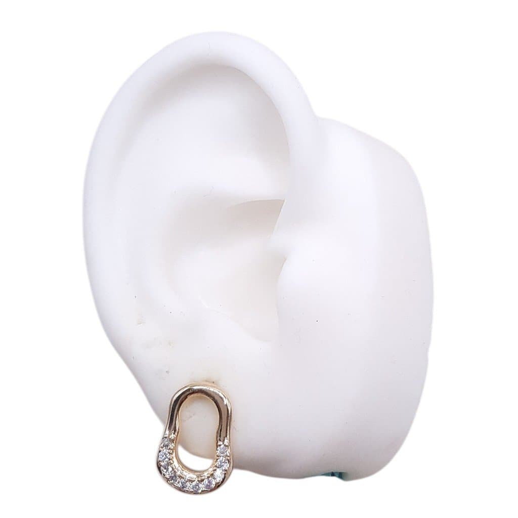 Brinco Organico Curva Cravejado miniatura 2