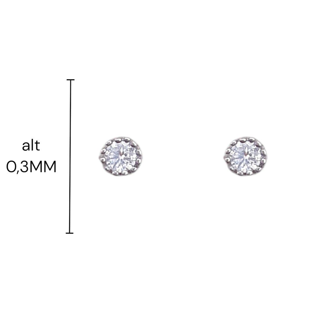 Brinco Ponto De Luz 4mm Trabalhado 1