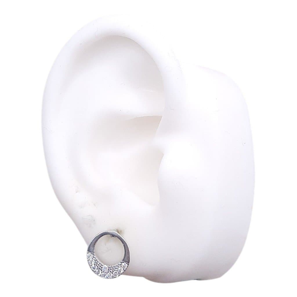 Brinco Circulo Abaulado Cravejado miniatura 2
