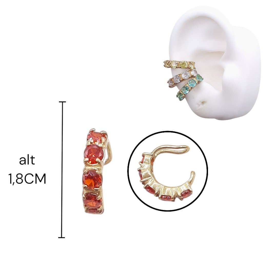 Brinco Piercing Fake Pedra 5mm Zircônia