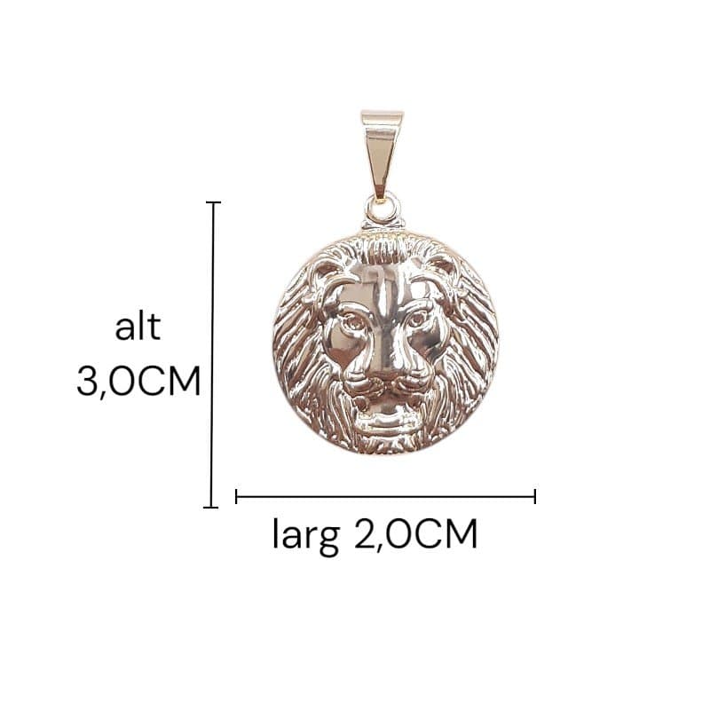Pingente Medalha Leão