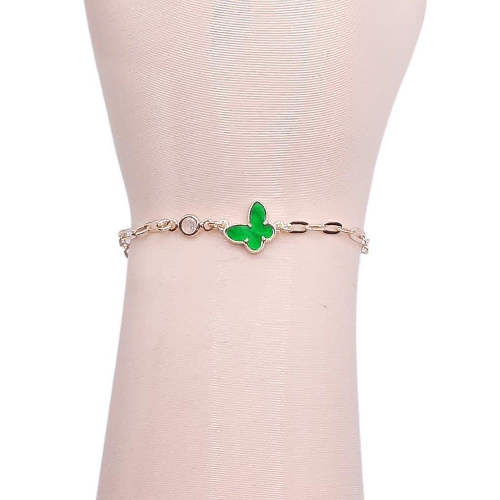 Pulseira Cartie Com Borboleta E Pedrinha Semi-joia miniatura 2