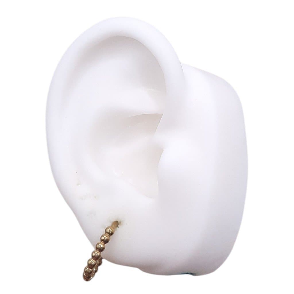 Brinco Argolinha Click Oval De Bolinhas Nº2 Semi-joia miniatura 2