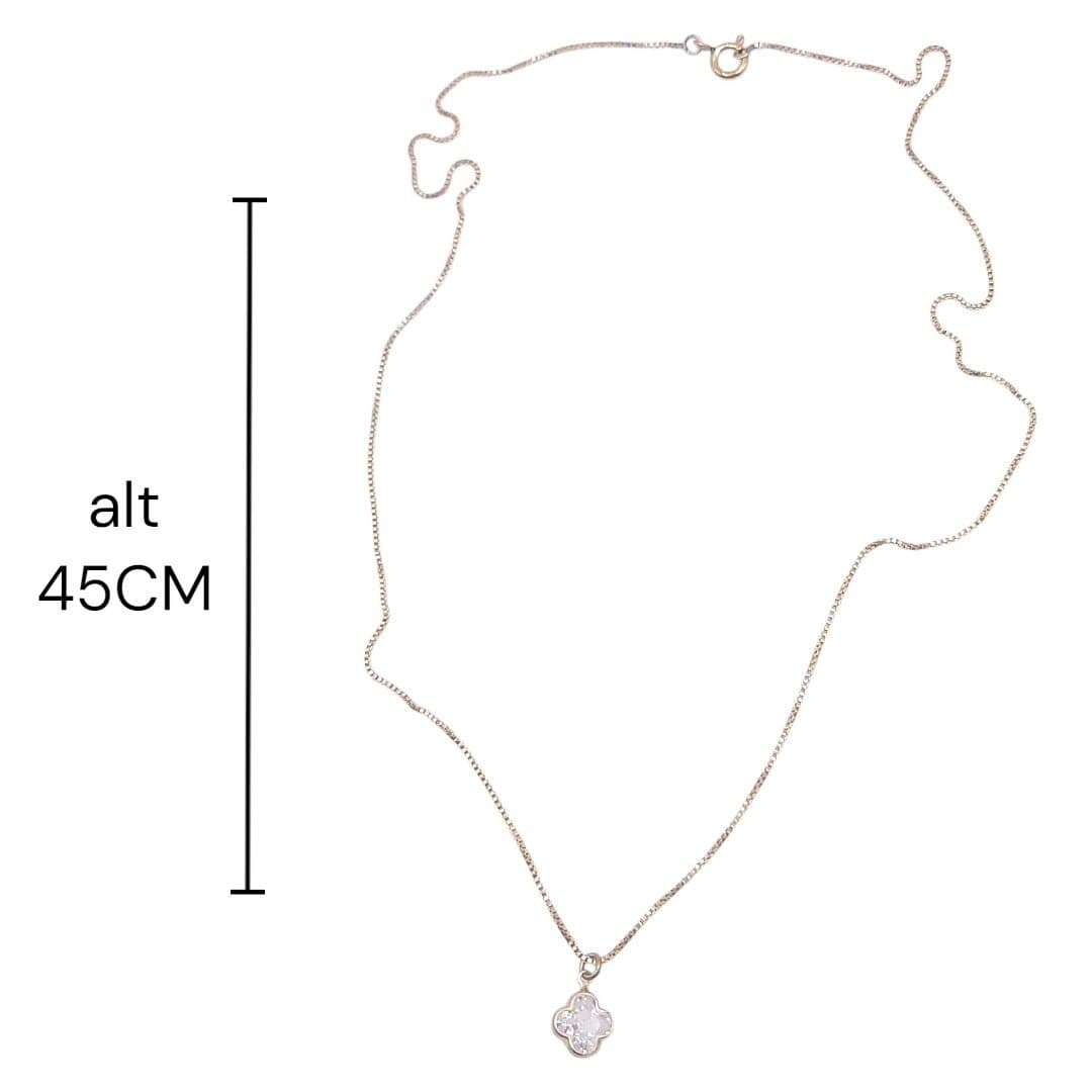 Colar Ponto De Luz Zirconia Trevo Semi-joia miniatura 2