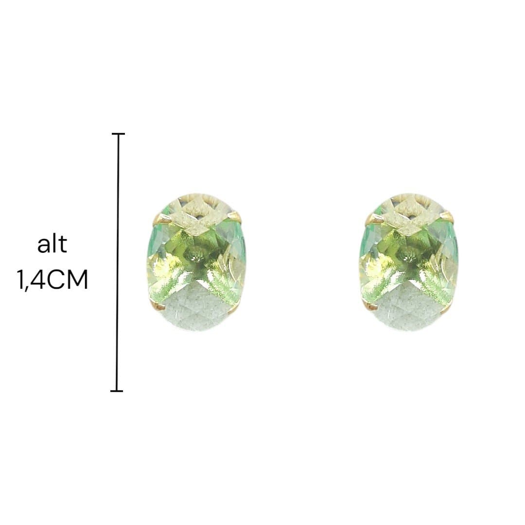 Brinco Ponto De Luz Pedra Oval 10x14