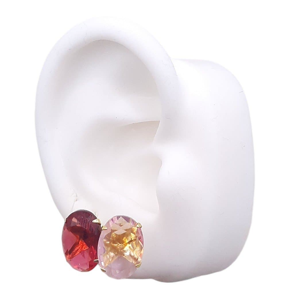 Brinco Ponto De Luz Pedra Oval 10x14 miniatura 2