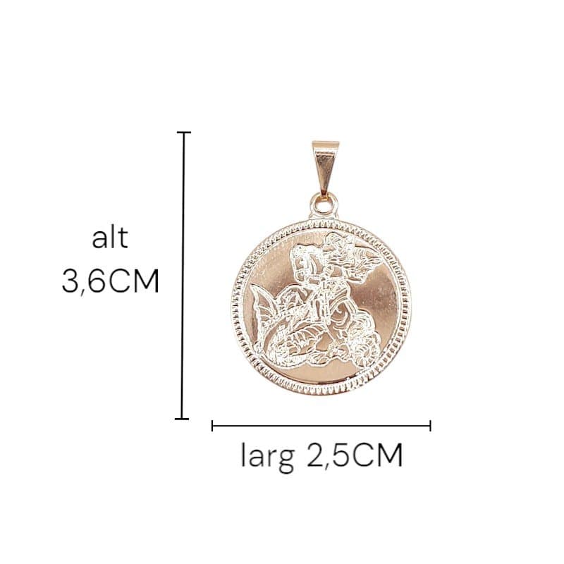 Colar Placa  São Jorge 60cm