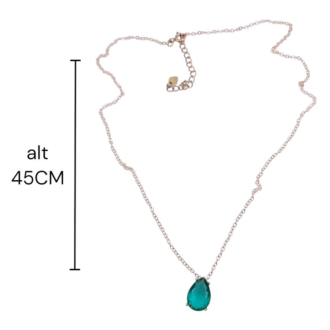 Colar Com Corrente Elinho Com Gota 10x14mm miniatura 2
