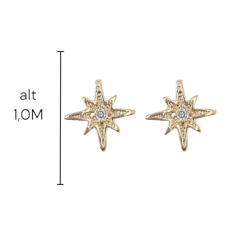 Conj. Estrela Cadente Cravejada Na Corrente 45+5cm