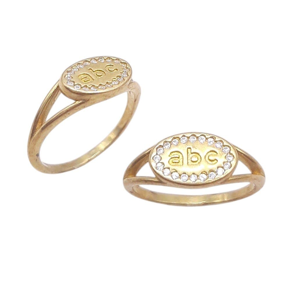 Anel Oval Abc Cravejado