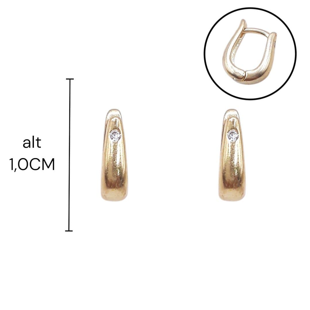 Brinco Argolinha Click Chifrinho 1 Zirconia P.