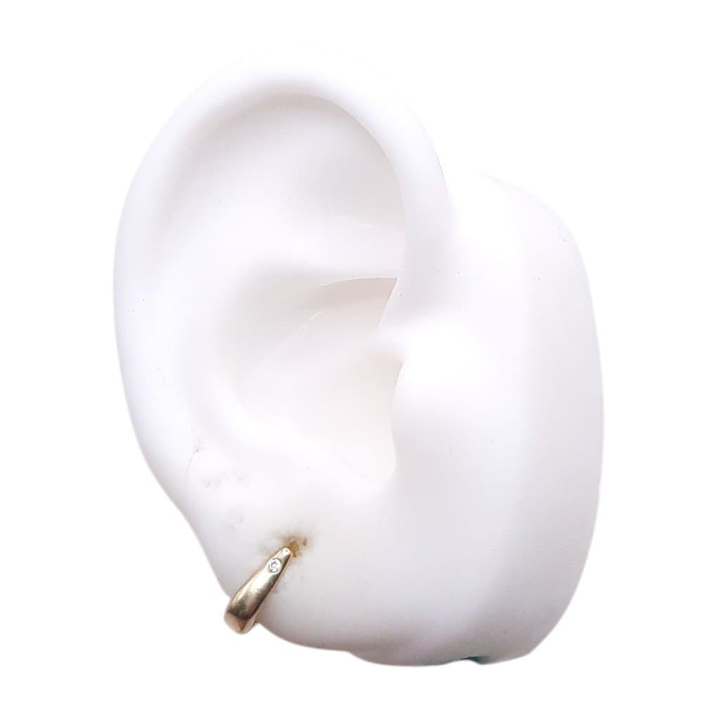 Brinco Argolinha Click Chifrinho 1 Zirconia P. miniatura 2
