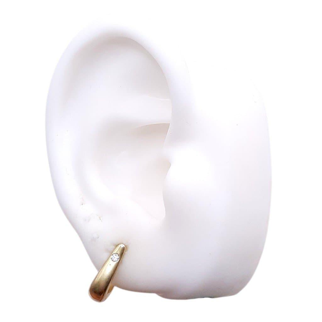 Brinco Argolinha Click Chifrinho 1 Zirconia M. miniatura 2