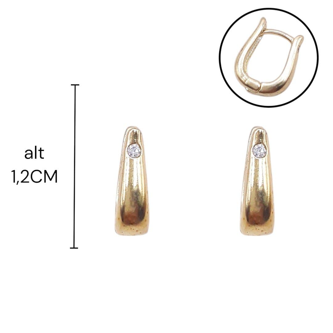 Brinco Argolinha Click Chifrinho 1 Zirconia G.