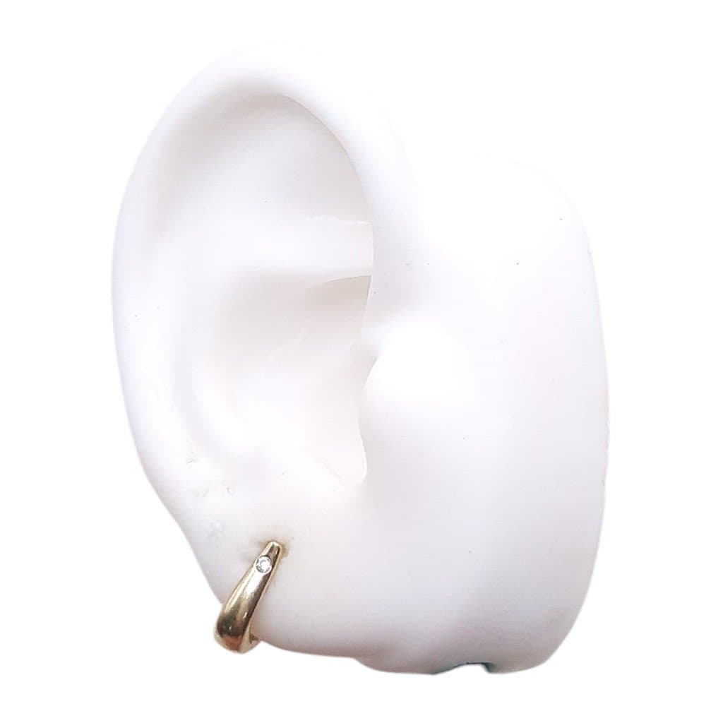 Brinco Argolinha Click Chifrinho 1 Zirconia G. miniatura 2