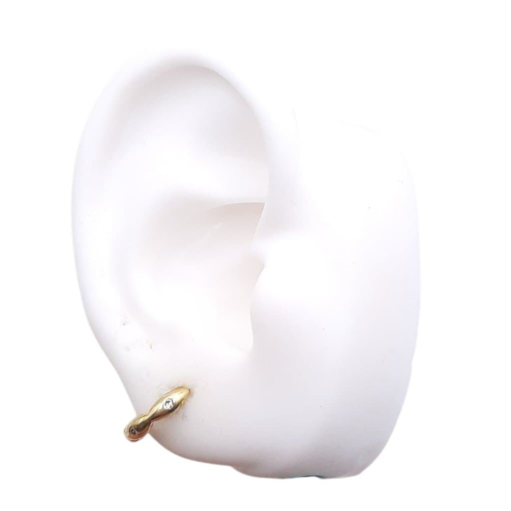 Brinco Argolinha Click Boinha Nº2 Com Zirconia miniatura 2