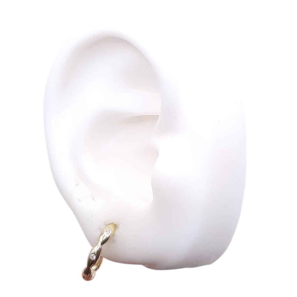 Brinco Argolinha Click Boinha Nº3 Com Zirconia miniatura 2