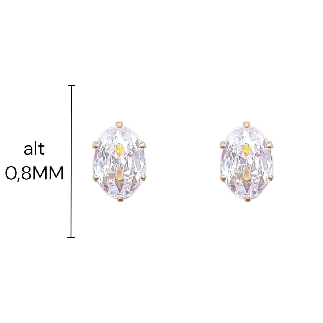 Brinco Oval Garra Pedra 5x7