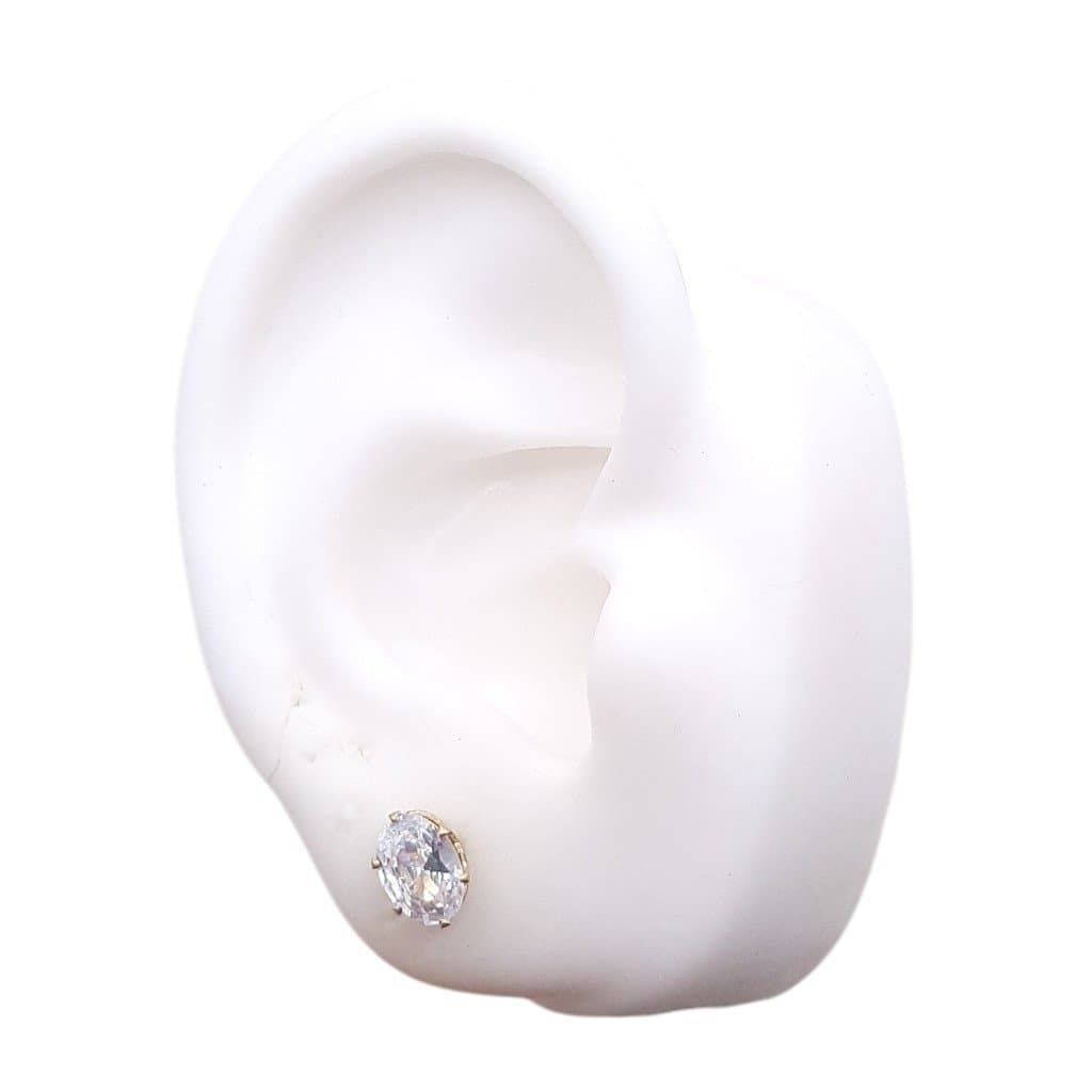 Brinco Oval Garra Pedra 5x7 miniatura 2