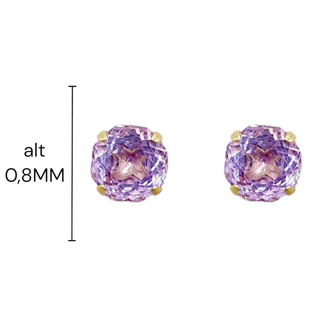 Brinco Ponto De Luz 8mm Rose Cut