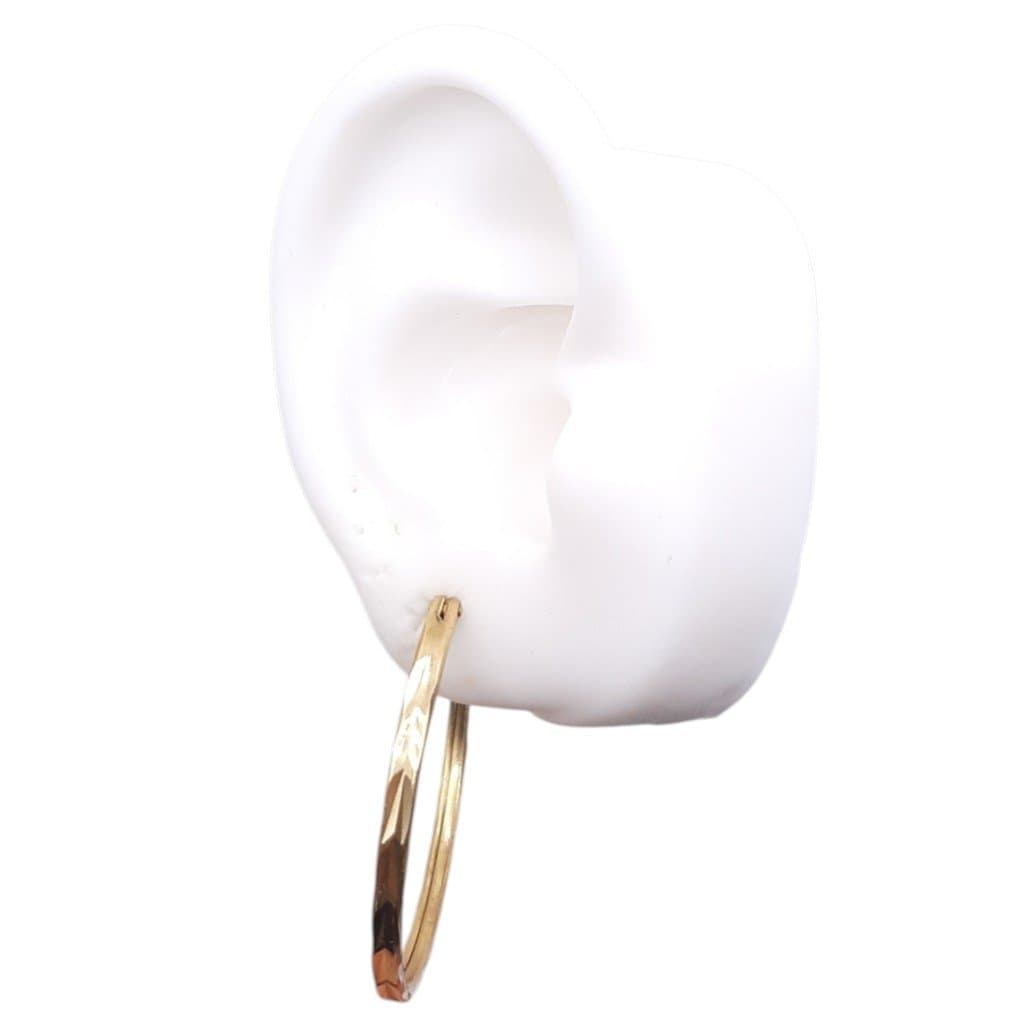 Brinco Argola Tubo Diamantado 4cm miniatura 2