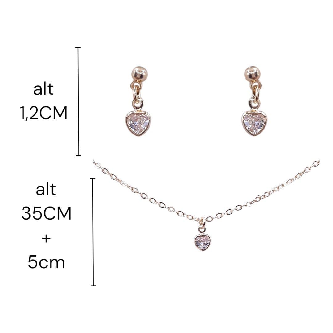 Conj. Base Bolinha Com 1 Zircônia De Coração