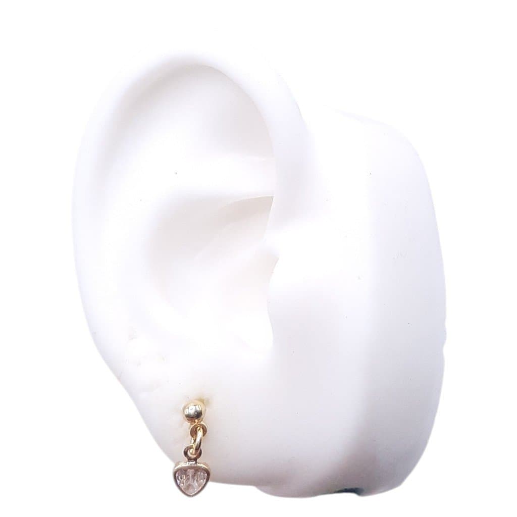 Conj. Base Bolinha Com 1 Zircônia De Coração miniatura 2