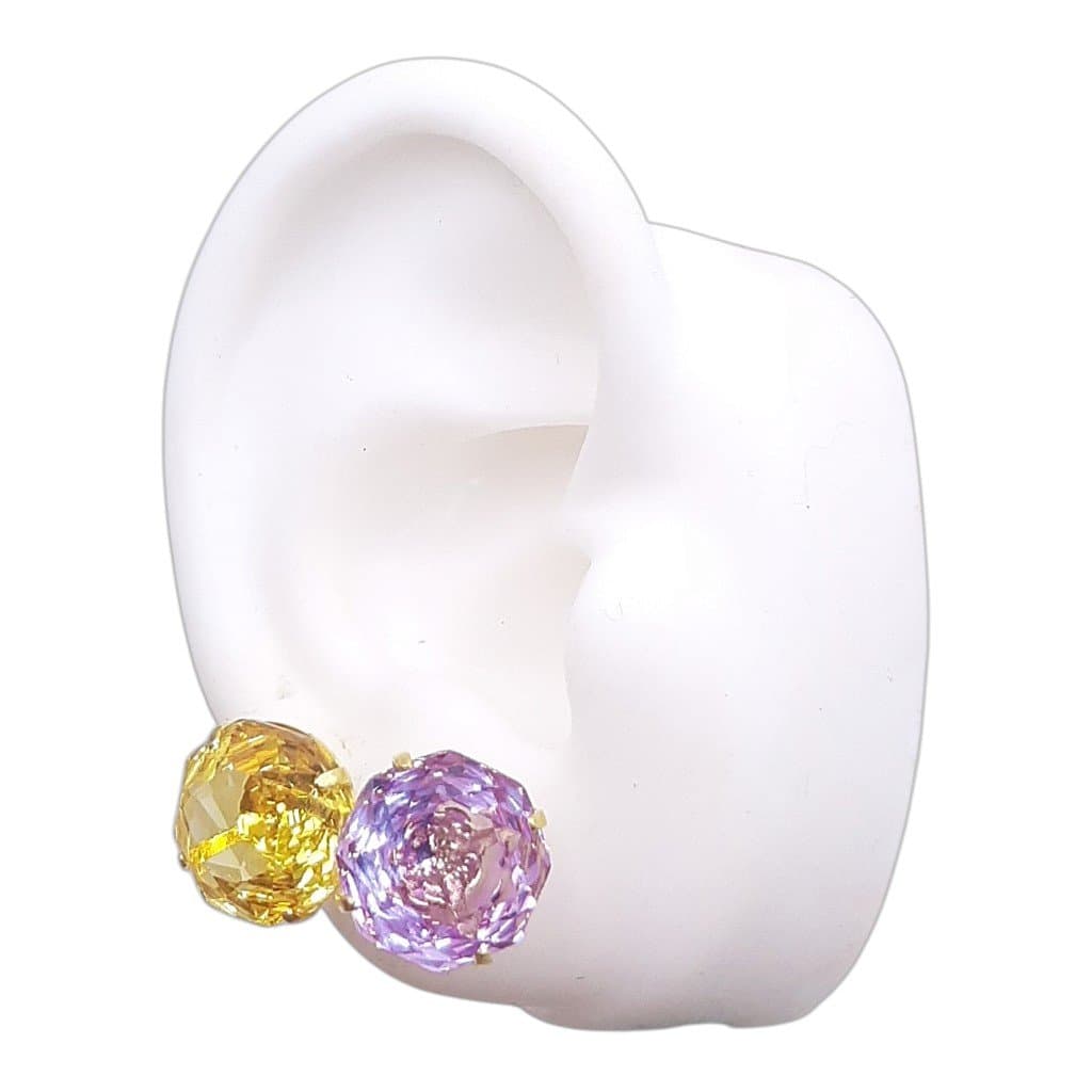 Brinco Ponto De Luz 12mm Rose Cut miniatura 2