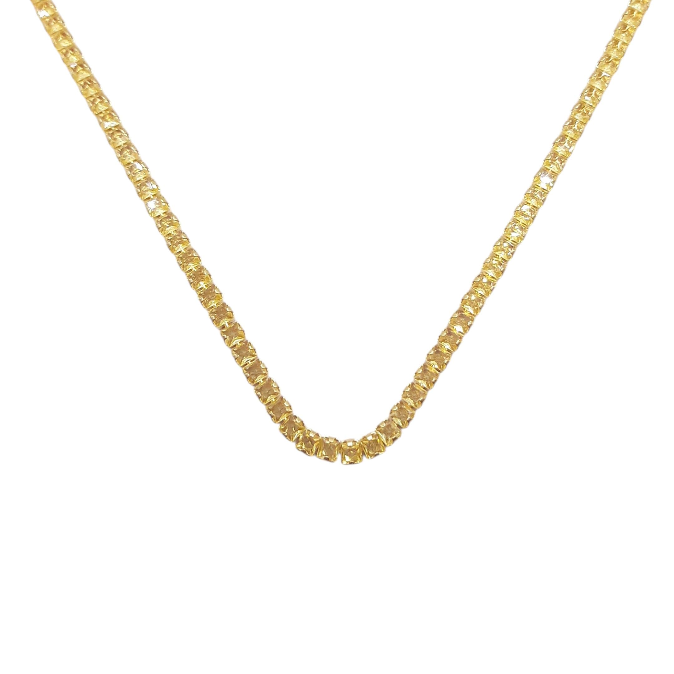 Colar Fio De Zirconia Pedra Quadrada 3mm