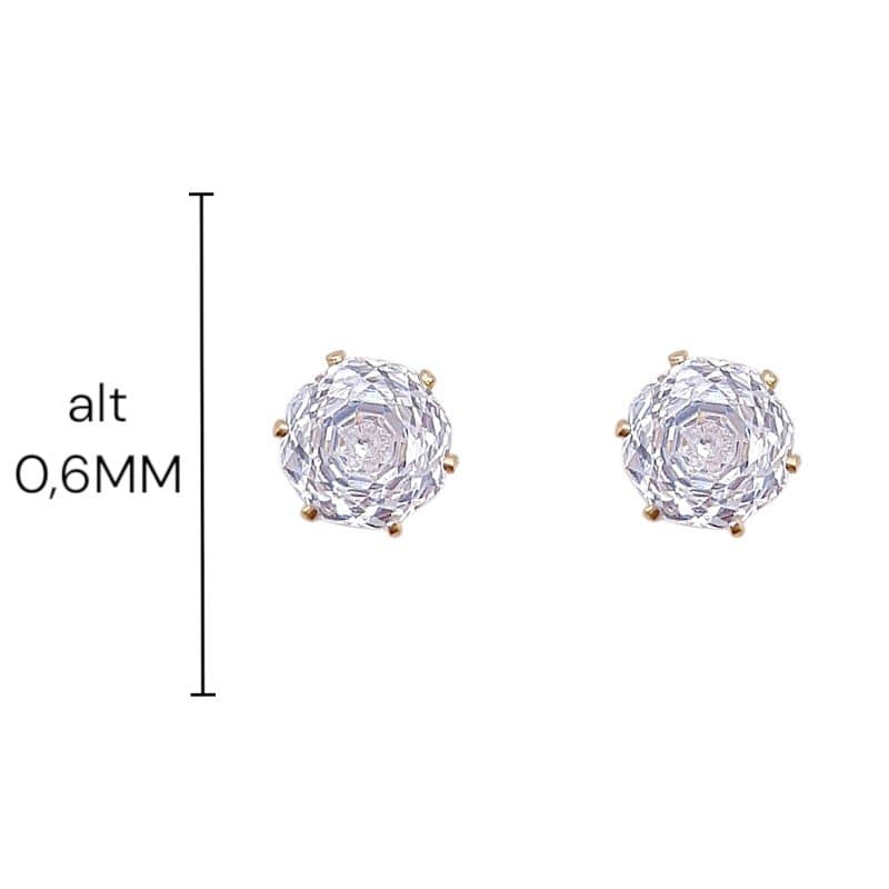 Brinco Ponto De Luz 6mm Rose Cut