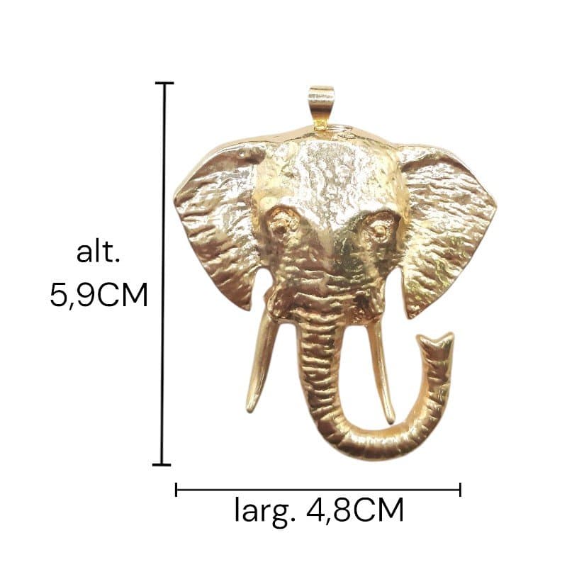 Pingente Cara De Elefante Grande