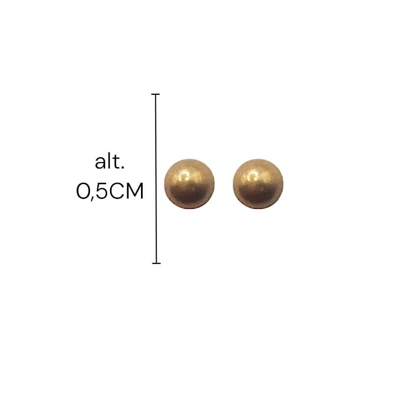 Brinco Bolinha Latão 6mm