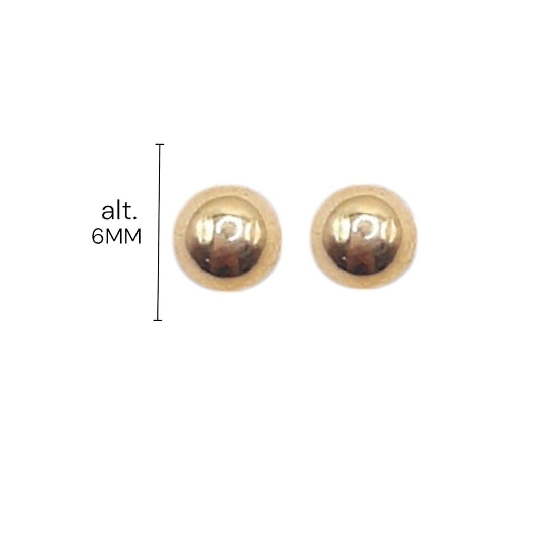 Brinco Bola Lisa 6mm - Abs
