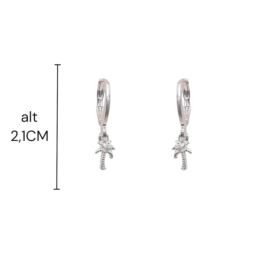 Brinco Argolinha Click Com Coqueiro