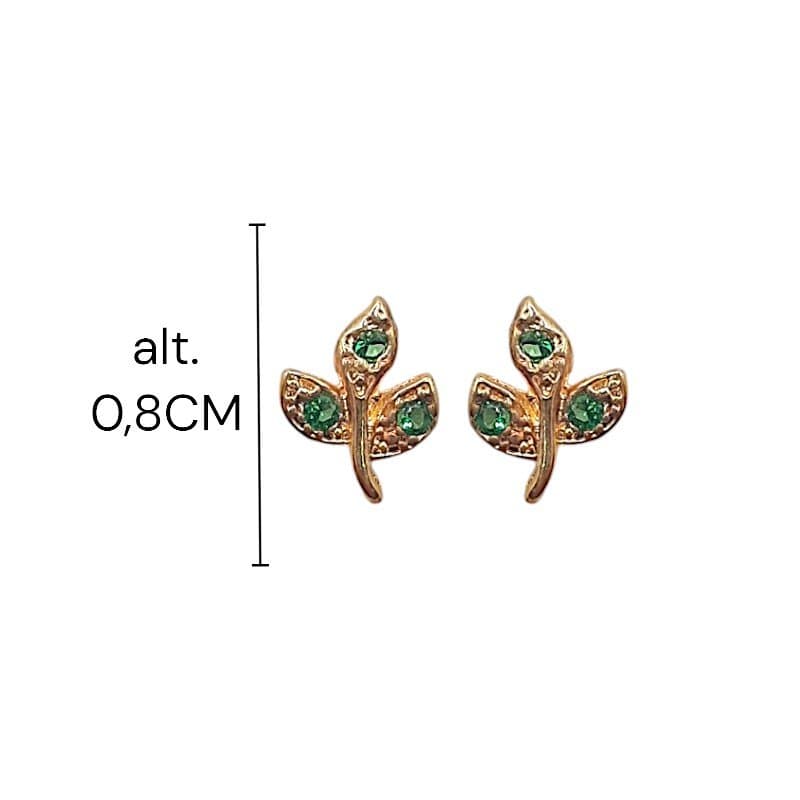 Brinco Folhinha Cravejada