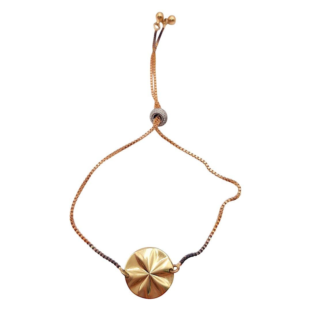 Pulseira Ajuste Peça Redonda Efeito Raios