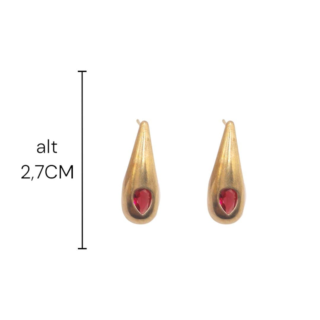 Brinco Gota Com Zircônia
