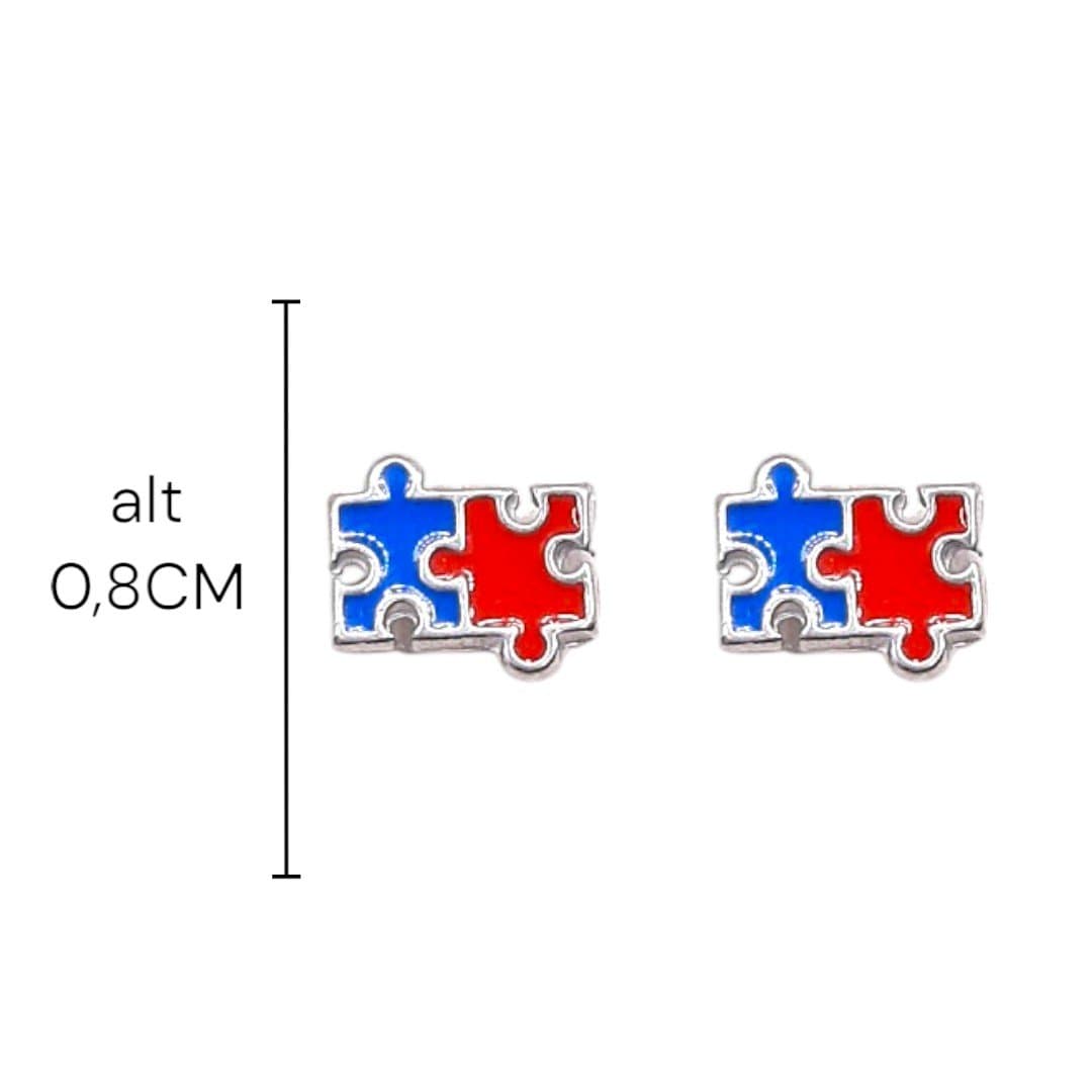 Brinco Quebra Cabeça "autismo" Esmaltado