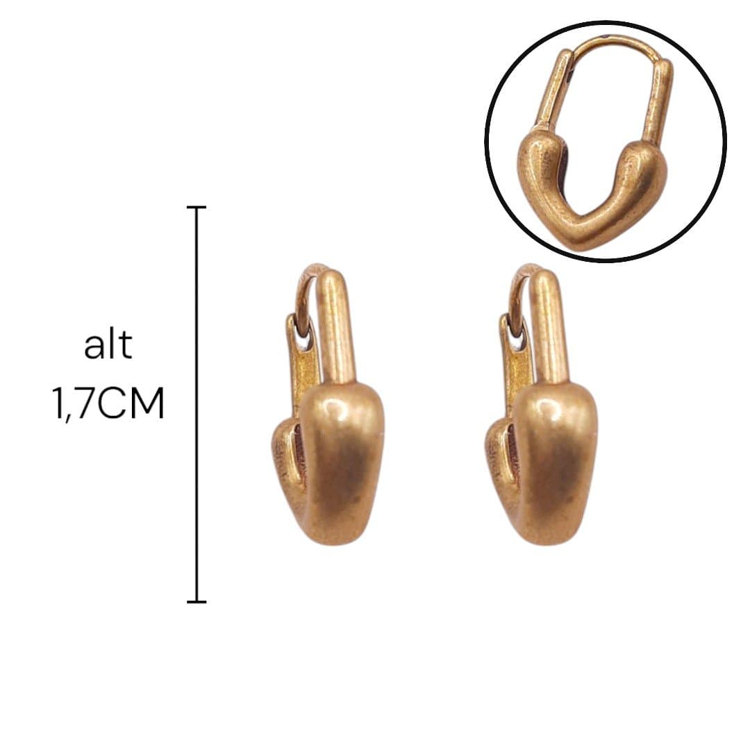 Brinco Argolinha Click Cadeado De Coração