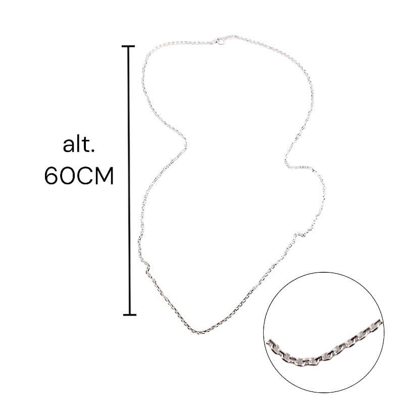 Corr. Elo Cadeado 60cm Prata 925