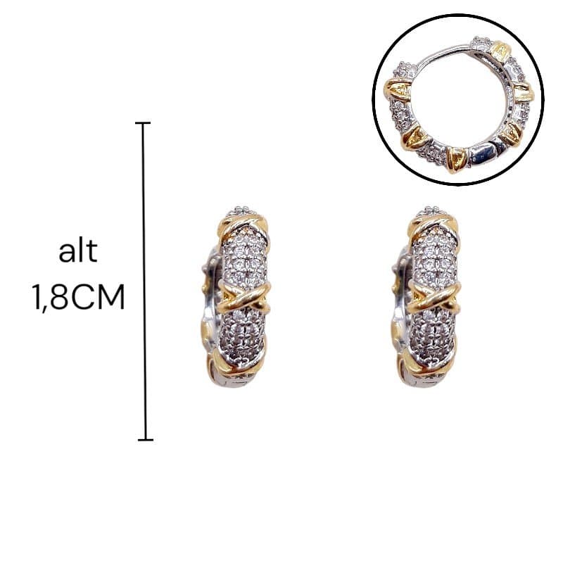 Argolinha Clickcravejada Rodio X Dourado Nº3