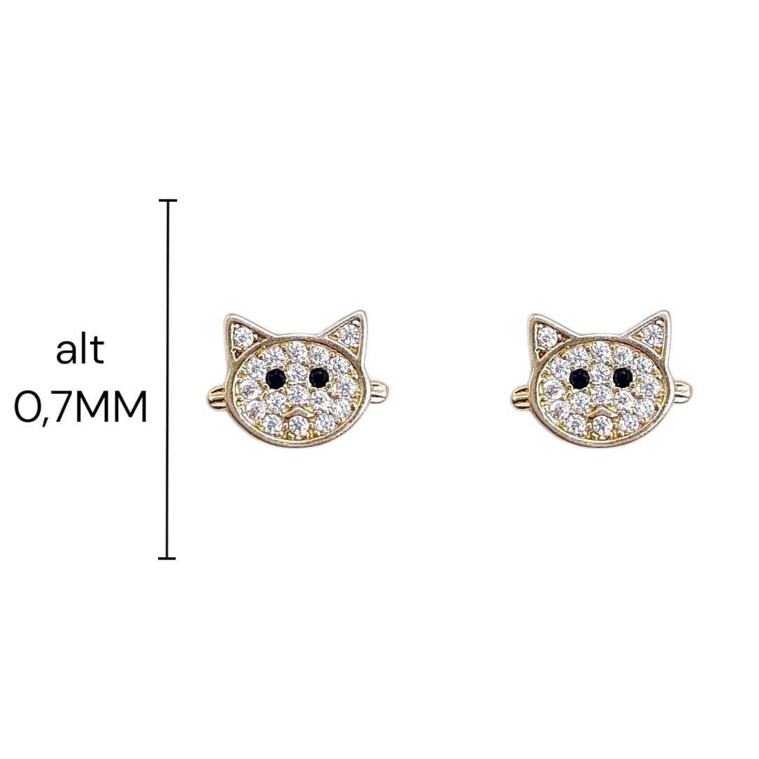 Brinco Gatinho Rostinho Cravejado